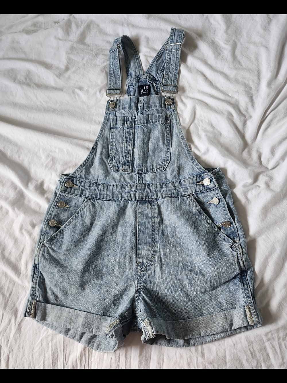 90s GAP Light Wash Denim Short Overalls